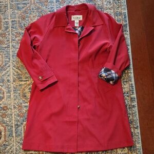 L.L. Bean Women's Vibrant Red Trench Coat